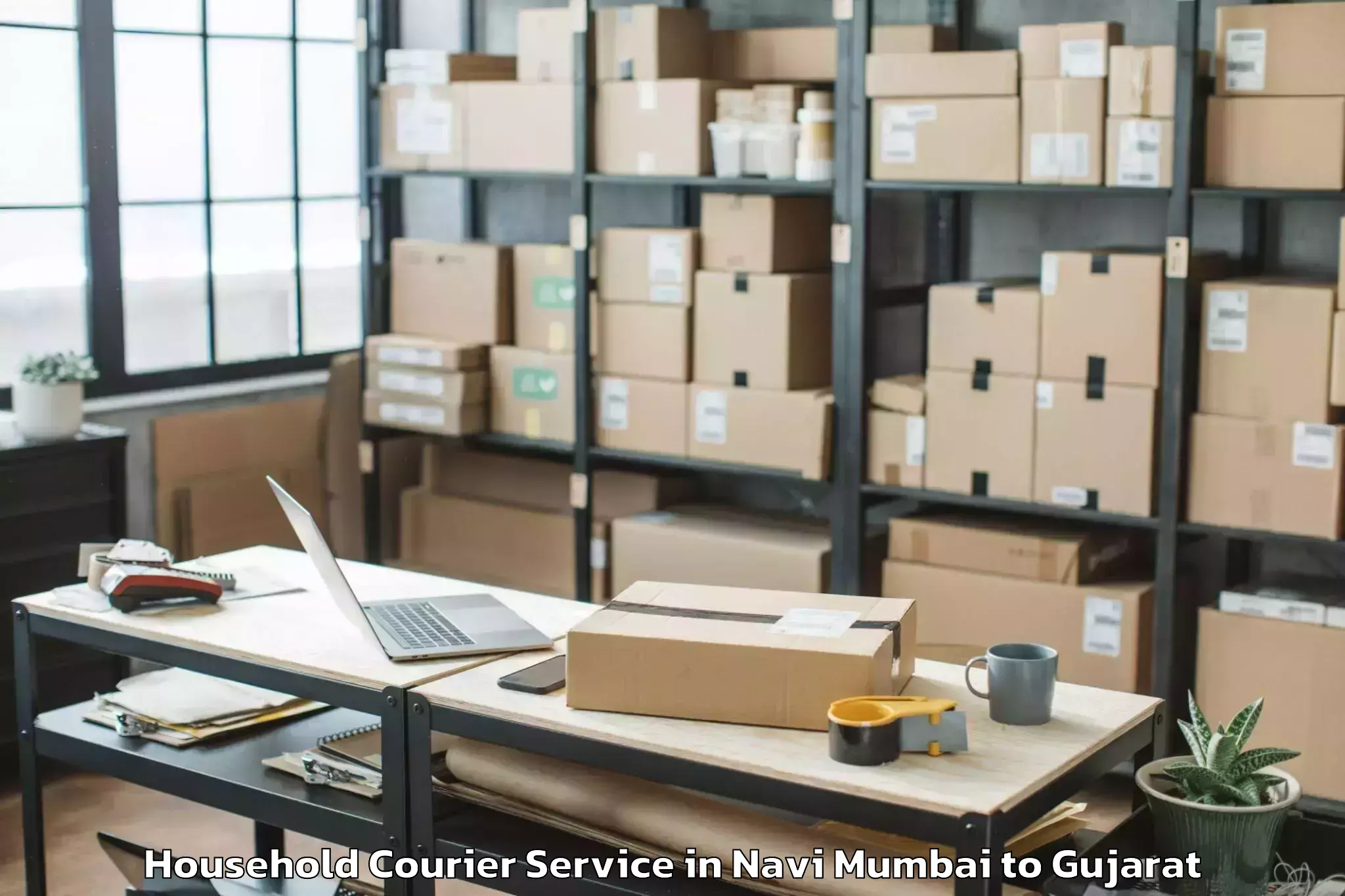 Reliable Navi Mumbai to Gusar Household Courier